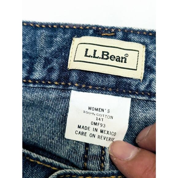 Vintage 90’s LL Bean Jeans Womens 14T High Rise Relaxed 5 Pocket Denim Blue - Picture 5 of 9